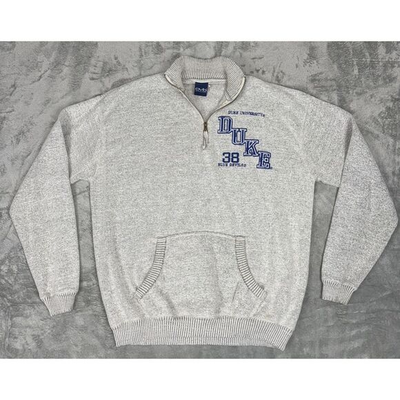 Vtg OVB Duke University Blue Devils‎ Basketball Pullover 1/4 Zip Mens L-XL - Picture 1 of 12